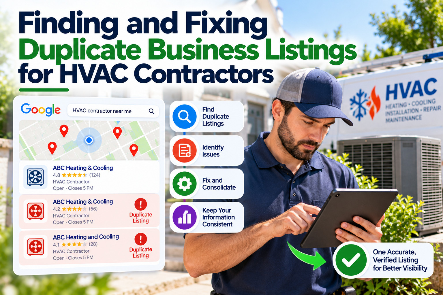 Finding and Fixing Duplicate Business Listings for HVAC Contractors